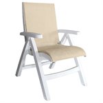 Jamaica Beach Midback Folding Sling Chair, White Frame, Straw Case of 2
