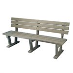 Bench, Plastic, With Backrest, 6 FT.