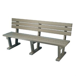 Bench, Plastic, With Backrest, 6 FT.