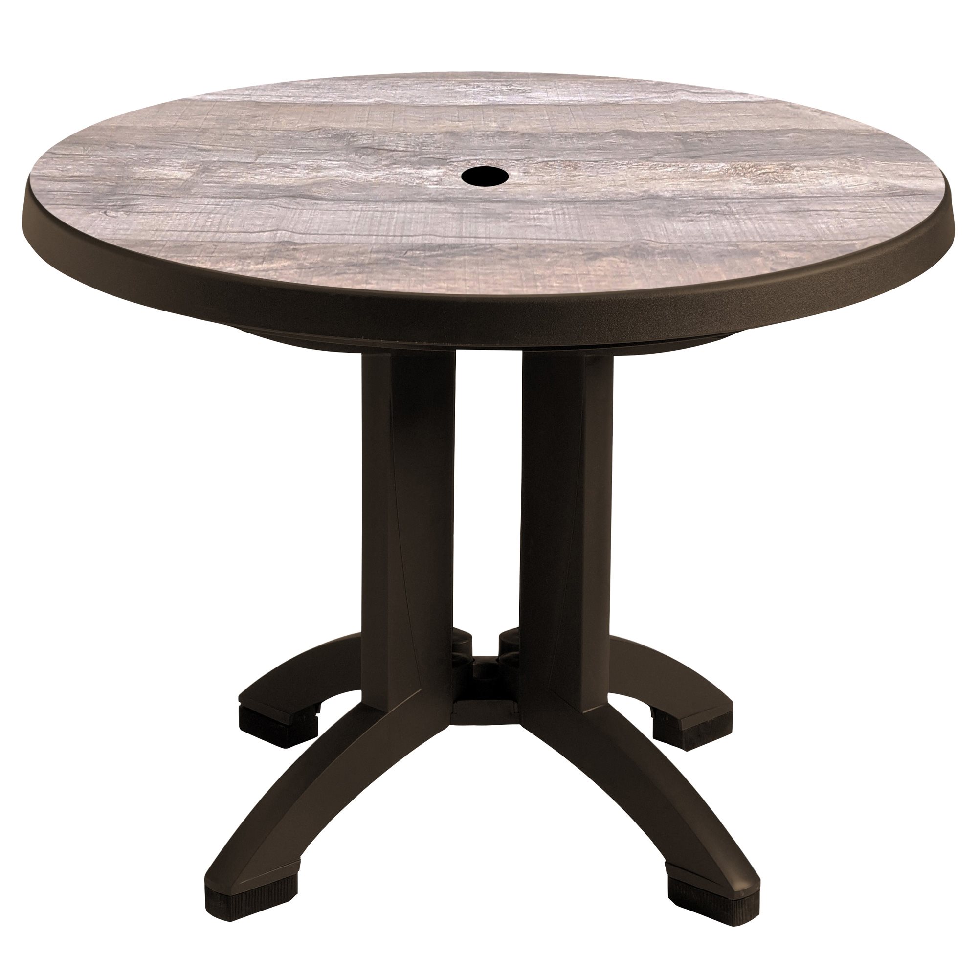 Aquaba Table, 38" Round, Ranch / Bronze