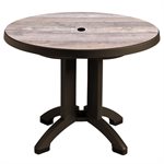 Aquaba Table, 38" Round, Ranch / Bronze