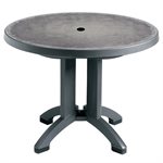Aquaba Table, 38" Round, Zinc / Charcoal