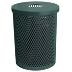 Premier Polysteel Round Trash Receptacle, Free Standing, 32 Gallon