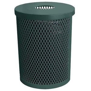 Premier Polysteel Round Trash Receptacle, Free Standing, 32 Gallon