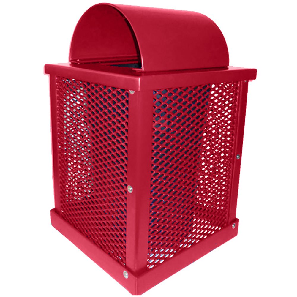 Premier Polysteel Square Trash Receptacle, Free Standing, 32 Gallon