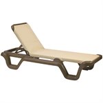 Marina Sling Chaise, Bronze Mist Frame, Khaki Sling, Case of 2